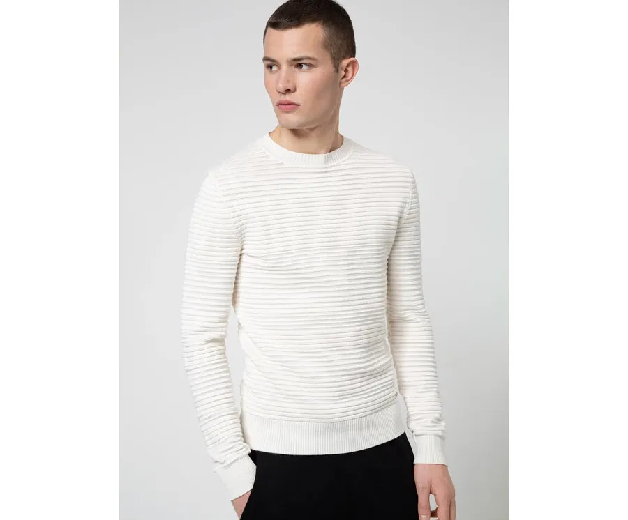 obrazek 1 Hugo Sweter Sottor 50446415 Beżowy Regular Fit HUGO