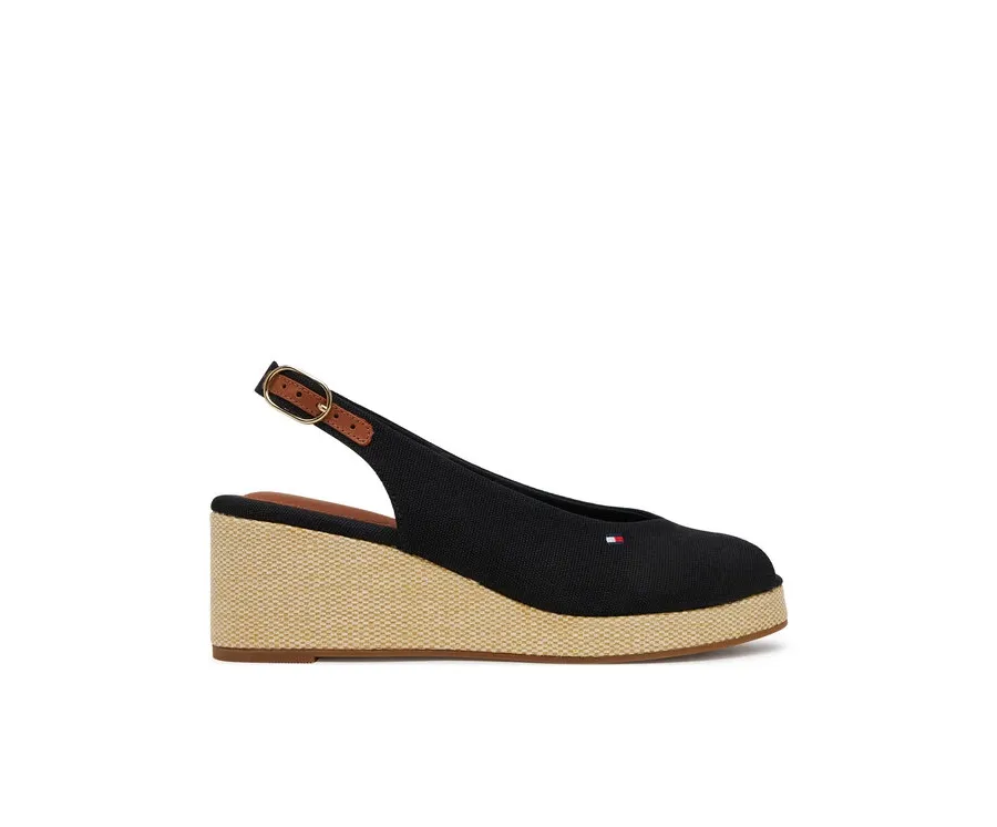 obrazek 1 Tommy Hilfiger Espadryle Flag Mid Wedge Espad Slingback FW0FW08595 Czarny