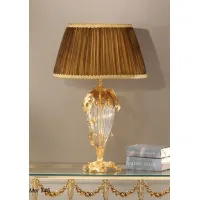 Zdjęcie Lampa stołowa ze złotego mosiądzu i kryształu