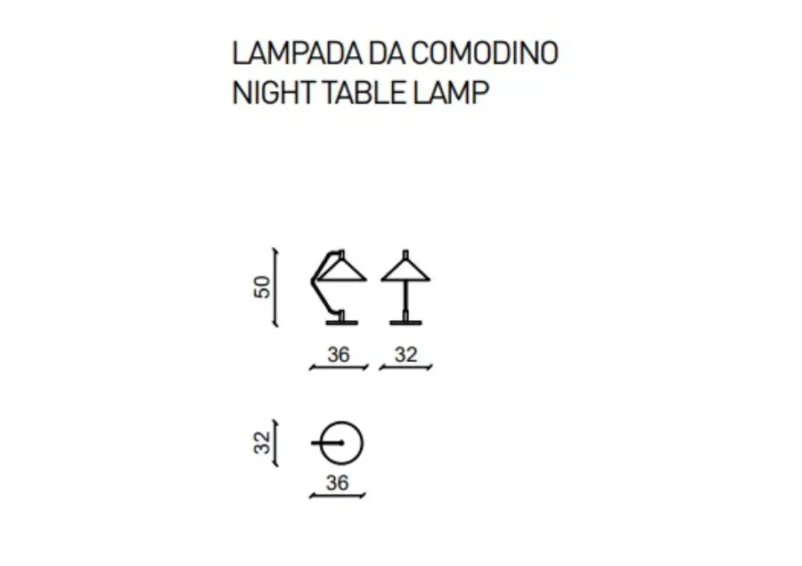 obrazek 3 Lampka nocna Flash - mosiądz ze stożkowym kloszem - Ulivi Salotti