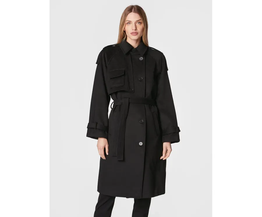 obrazek 1 Bruuns Bazaar Płaszcz przejściowy Catarina BBW3009 Czarny Regular Fit