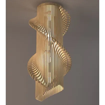 Picture Designer ceiling lamp made of plywood