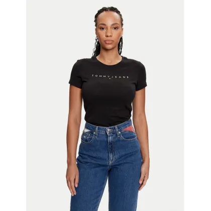 Zdjęcie Tommy Jeans T-Shirt Linear DW0DW18398 Czarny Slim Fit