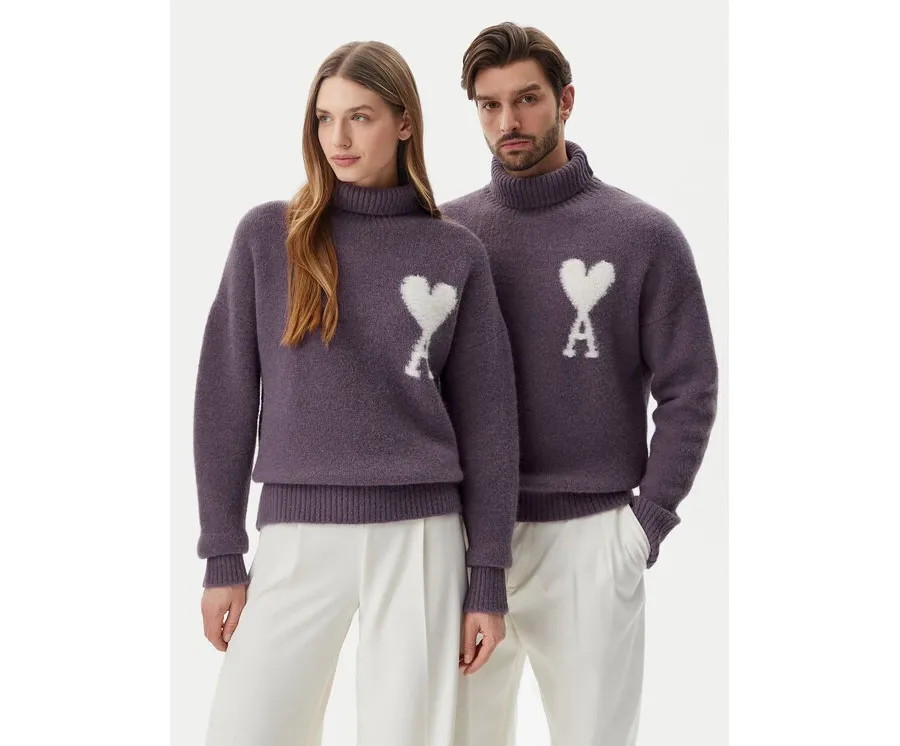 obrazek 1 AMI PARIS Golf UKS425.KN0032 Fioletowy Relaxed Fit