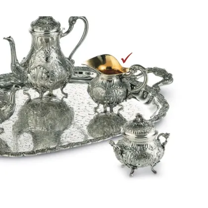 Zdjęcie Barokowy dzbanuszek na mleko do zastawy stołowej ze srebra 925 - Schiavon