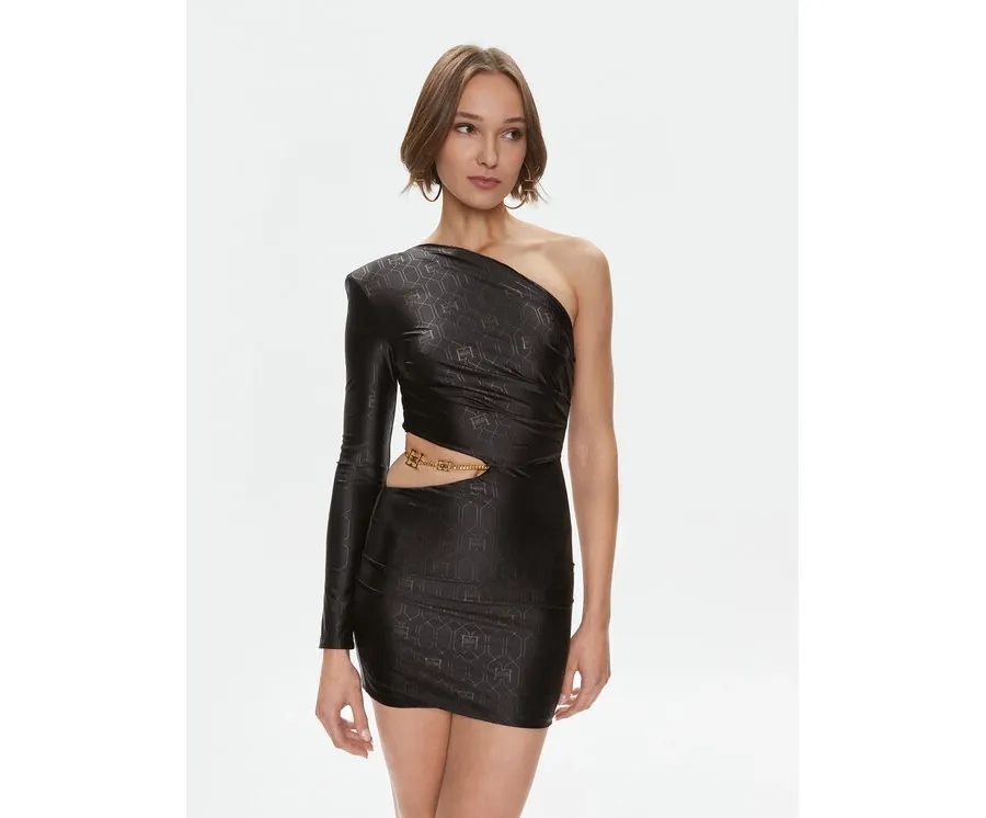 obrazek 1 Elisabetta Franchi Sukienka koktajlowa AB-436-37E2-V450 Czarny Slim Fit