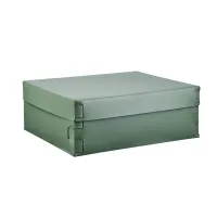 Zdjęcie Stylowe skórzane pudełko Snob 36x30xH13,5 cm w kolorze liści eukaliptusa