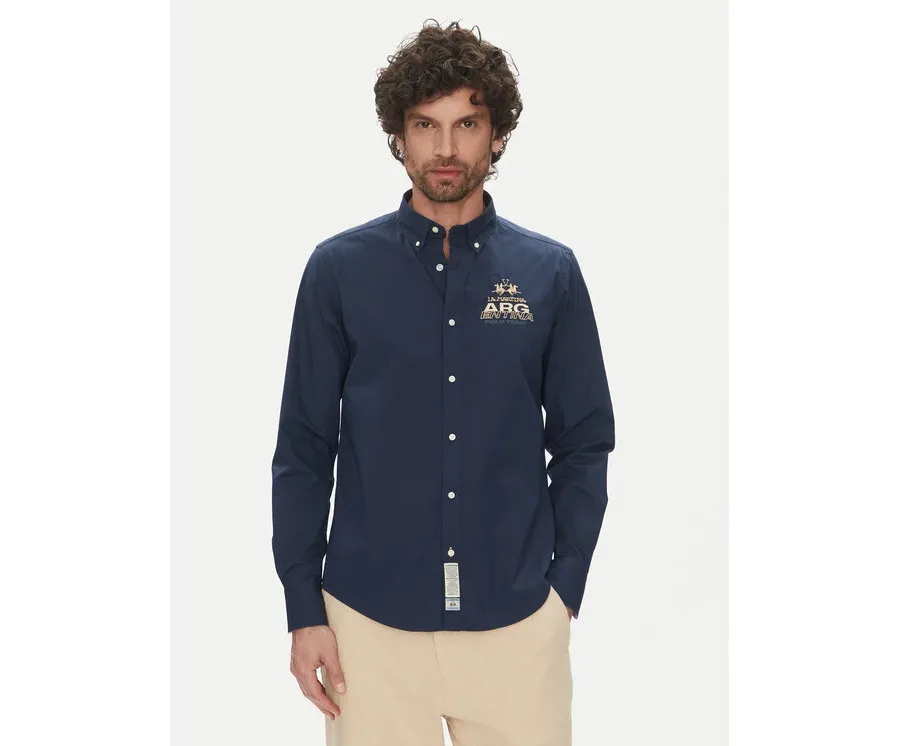 obrazek 1 La Martina Koszula Alfred MAC601 PP483 Granatowy Regular Fit