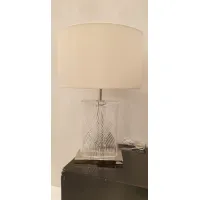 Zdjęcie Unikalna lampa stołowa z kryształu florenckiego z cylindrycznym abażurem – Il Paralume Marina