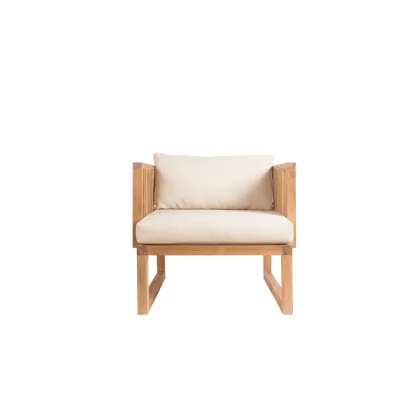 Zdjęcie Piękny fotel wypoczynkowy Code wykonany z naturalnego drewna tekowego