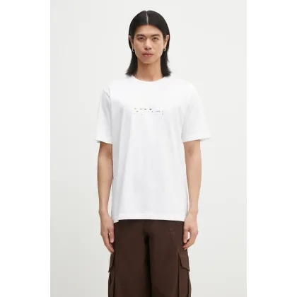 Zdjęcie Norse Projects t-shirt bawełniany Johannes Organic Code Print T-shirt męski kolor biały z nadrukiem N01.0689.0001
