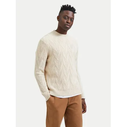 Zdjęcie Selected Homme Sweter 16086686 Beżowy Regular Fit