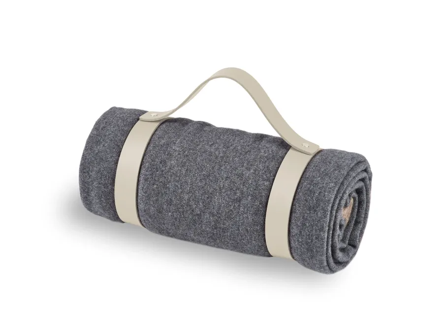 obrazek 2 Stylowy skórzany pas do koca w kolorze kremowym