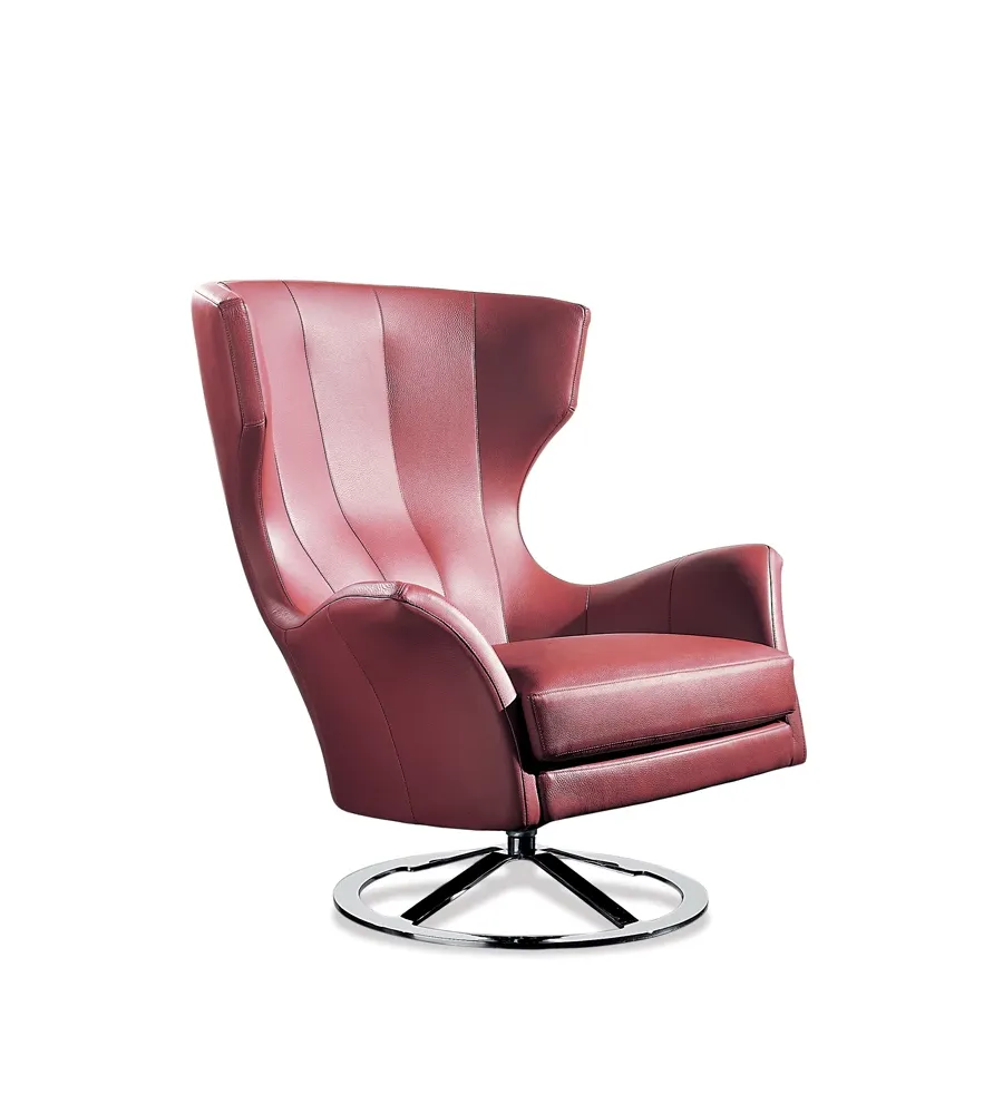 obrazek 1 Elegancki, wygodny, obrotowy skórzany fotel do salonu - Casadesus