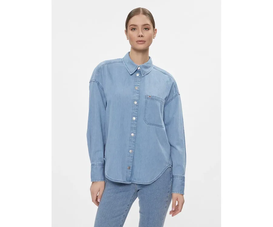 obrazek 1 Tommy Jeans Koszula jeansowa DW0DW17355 Niebieski Oversize