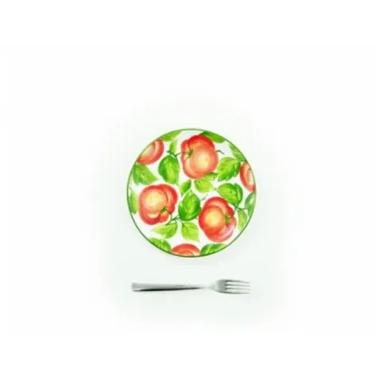 Zdjęcie Ceramiczny 21 centymetrowy okrągły ręcznie malowany talerz - Le Ceramiche