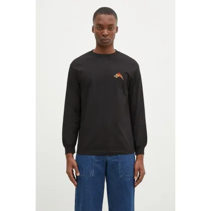 Zdjęcie Wacko Maria longsleeve bawełniany Tim Lehi kolor czarny gładki 24FW-WMT-LT01