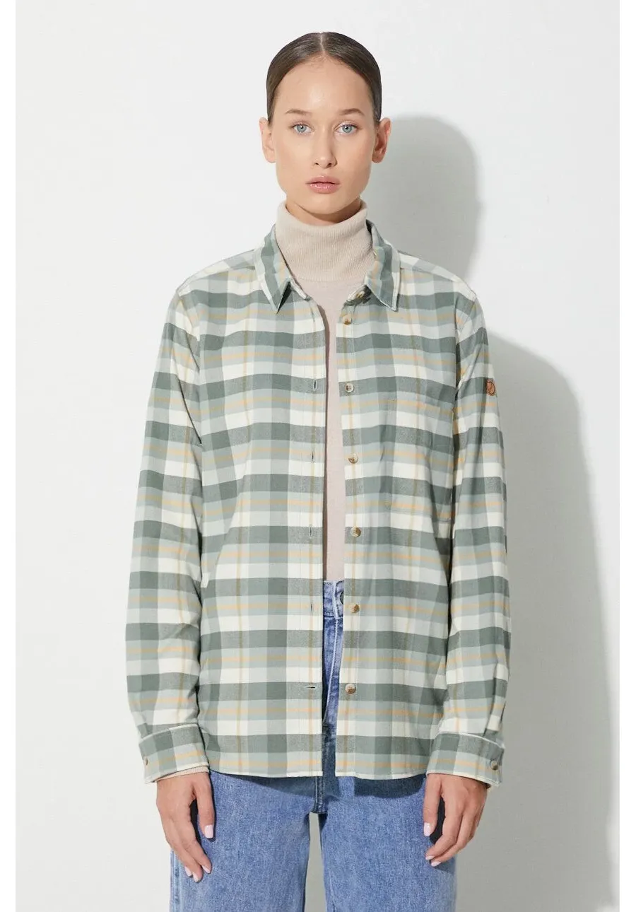 obrazek 1 Fjallraven koszula Singi damska kolor zielony regular z kołnierzykiem klasycznym