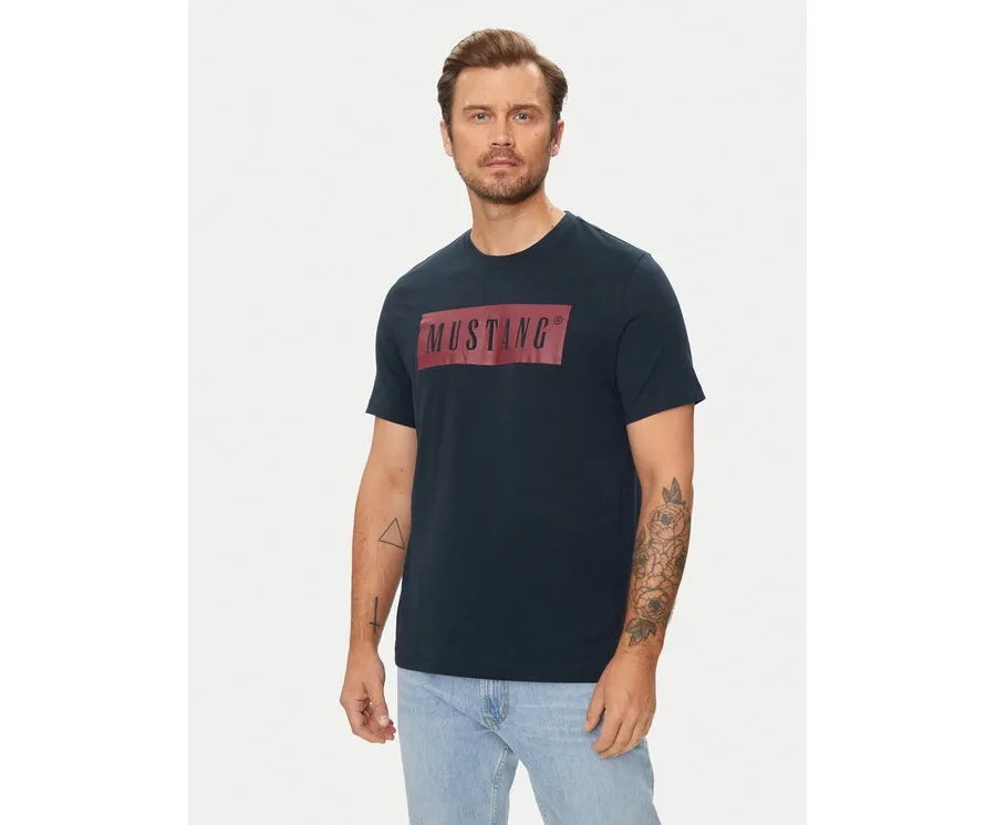 obrazek 1 Mustang T-Shirt Austin 1014749 Szary Regular Fit