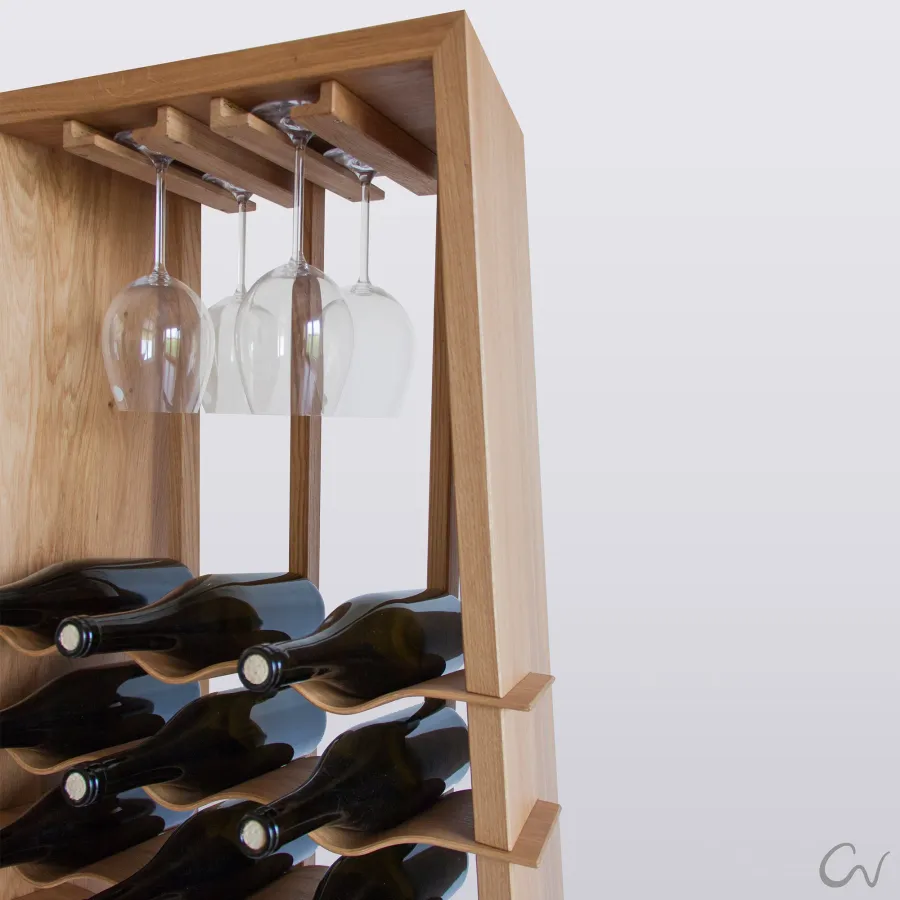 stojak na wino wave low detal góra
