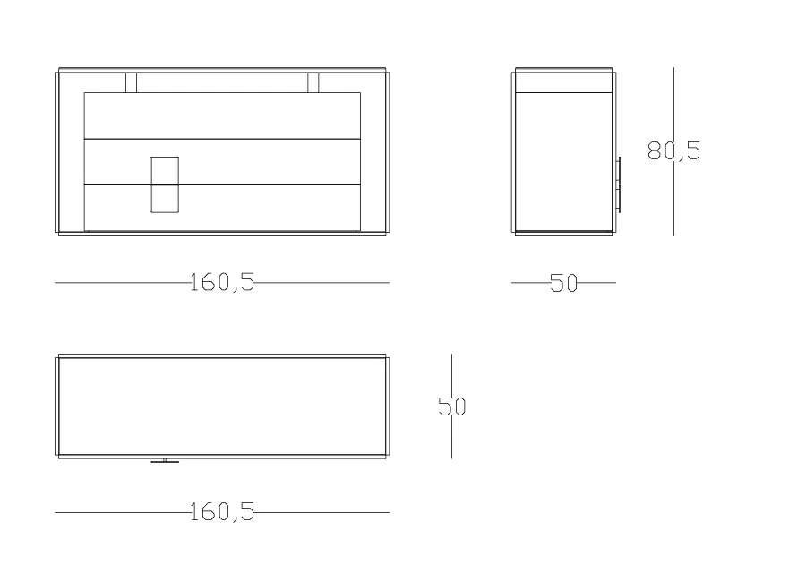 obrazek 3 Zjawiskowa komoda z 3 szufladami i skórzanym blatem do prestiżowych wnętrz w stylu minimalistycznym