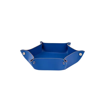 Zdjęcie Wyjątkowa skórzana tacka na drobiazgi w kolorze błękitu Majorelle