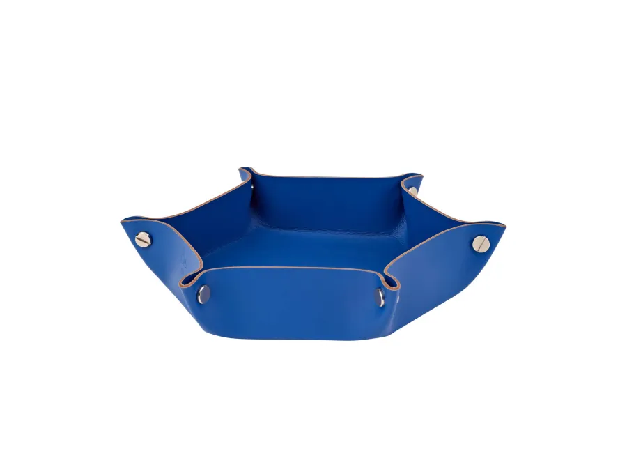 obrazek 1 Wyjątkowa skórzana tacka na drobiazgi w kolorze błękitu Majorelle