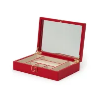 Zdjęcie Czerwone pudełko skórzane Palermo Medium na biżuterię