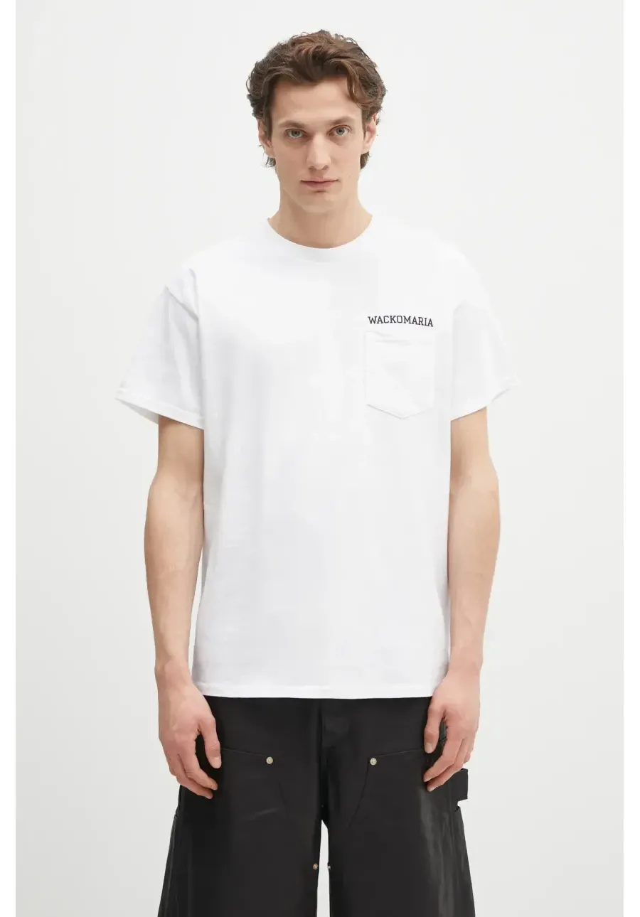 obrazek 1 Wacko Maria t-shirt bawełniany x Keith Haring męski kolor biały z nadrukiem KH.WM.TEE01
