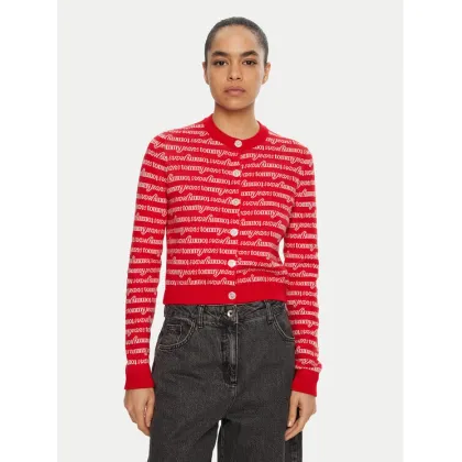 Zdjęcie Tommy Jeans Kardigan DW0DW19340 Czerwony Slim Fit