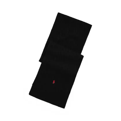 Zdjęcie Polo Ralph Lauren szalik Classic Cable Scarf męski kolor czarny z aplikacją 449959345