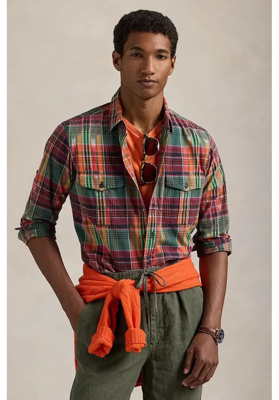 obrazek 1 Polo Ralph Lauren koszula bawełniana męska kolor multicolor regular z kołnierzykiem klasycznym 710958362