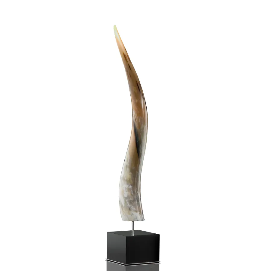 picture 1 Luxurious horn carving with a wooden base - Arcahorn