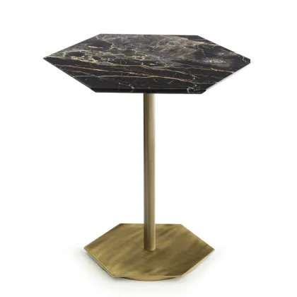 Zdjęcie Stolik kawowy z marmurowym blatem H.55xL.52xP.45 cm