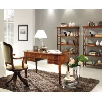 Picture Elegant antique desk with 5 drawers made of walnut