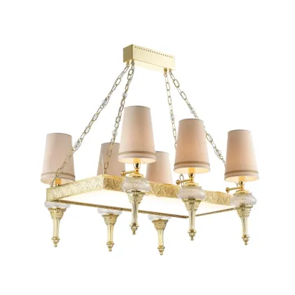 Zdjęcie Żyrandol z odlewów z mosiądzu i kryształów florenckich - Il Paralume Marina