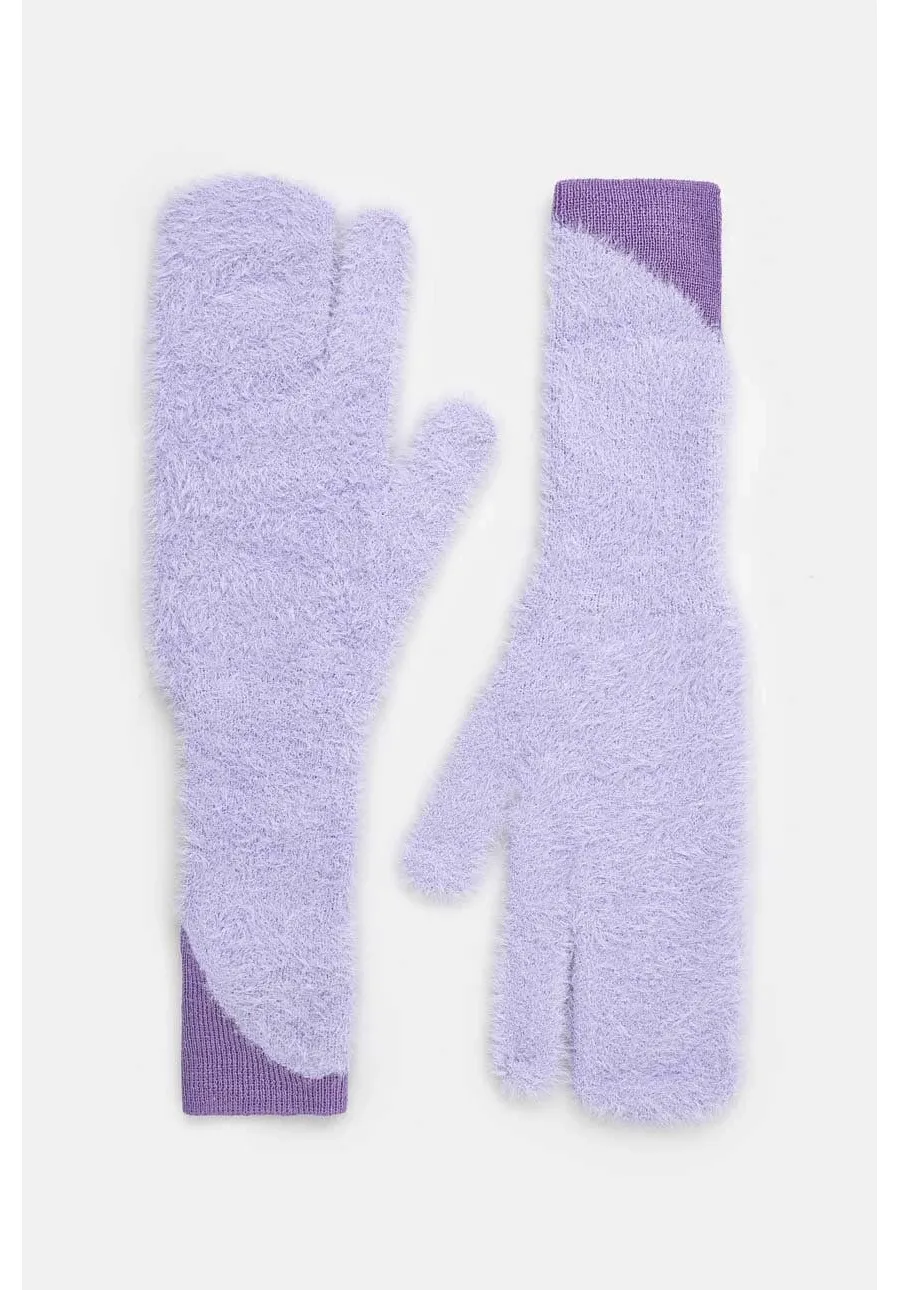 obrazek 1 MM6 Maison Margiela rękawiczki z domieszką wełny kolor fioletowy S62TS0062.M13073