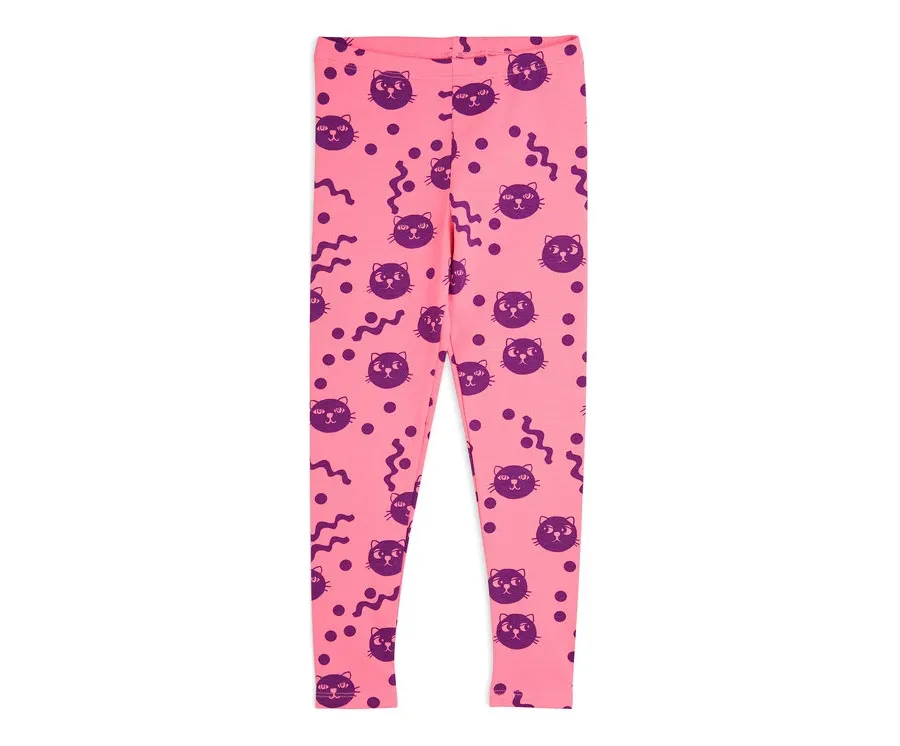 obrazek 1 MINI RODINI Legginsy Squiggly Cats 2513011728 Różowy Slim Fit