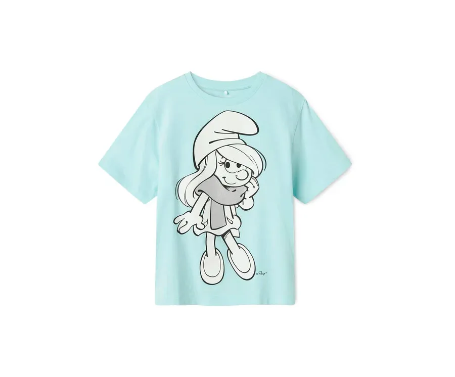 obrazek 1 NAME IT T-Shirt Fleur Smurfs 13241788 Niebieski Regular Fit