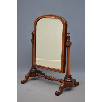 Zdjęcie Atrakcyjne wczesno wiktoriańskie lustro toaletowe - antyk