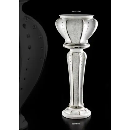 Picture White decorative column with a flowerpot - Antares Bianco collection