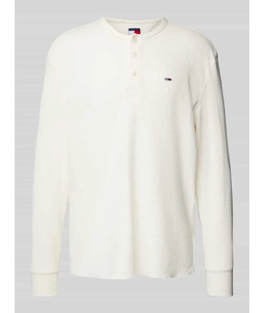 obrazek 1 Bluzka o kroju regular fit z długim rękawem i wyhaftowanym logo model ‘HENLEY’