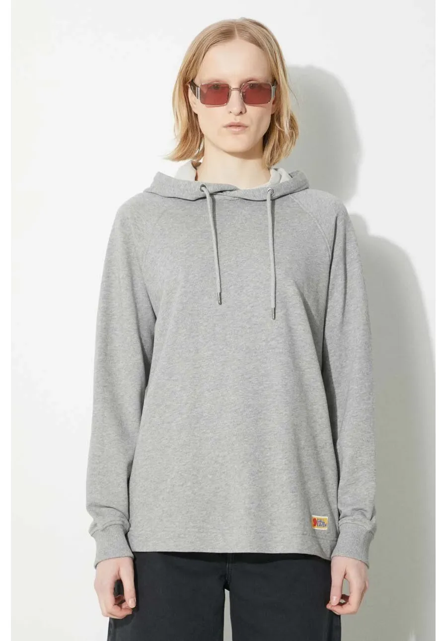 obrazek 1 Fjallraven bluza bawełniana Vardag Hoodie W damska kolor szary z kapturem melanżowa F86987.020.999