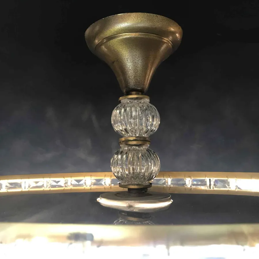 obrazek 4 Ośmiostrumieniowa kryształowa owalna lampa sufitowa - vintage
