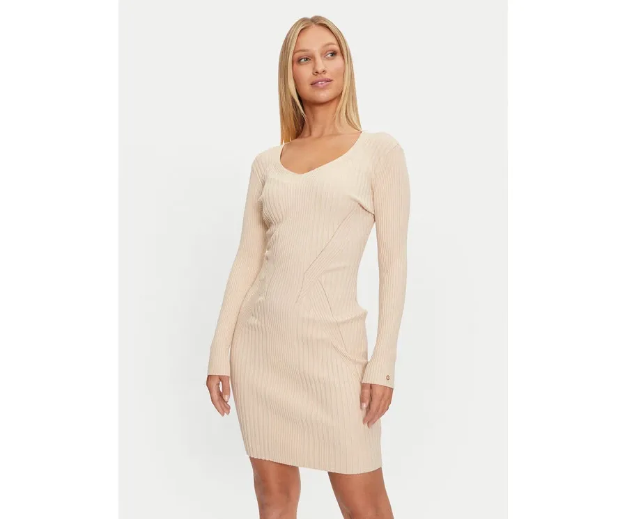 obrazek 1 Guess Sukienka dzianinowa Isabella W4BK07 Z3HP2 Beżowy Slim Fit