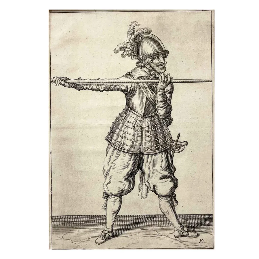 obrazek 1 Jacob De Gheyn Mąż w Broni Z Hełmem I Piką z XVII wieku