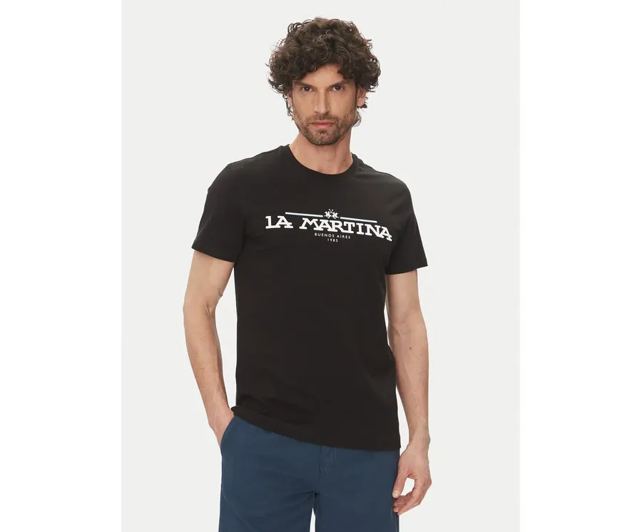 obrazek 1 La Martina T-Shirt Aguer MAR304 JS206 Czarny Regular Fit