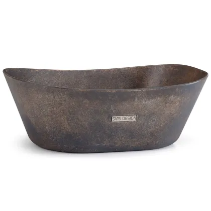 Zdjęcie Nowoczesna umywalka 50 cm LIBRA BASIC – COLORED BRUSH, niebiesko-szary i ochra, lakier matowy