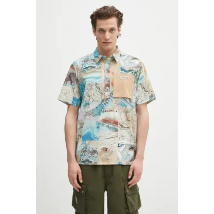Zdjęcie Columbia polo Cove Beach męski kolor beżowy wzorzysty 2126491