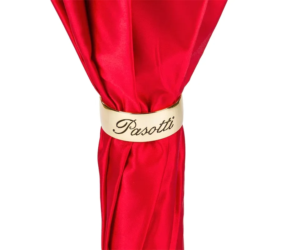 obrazek 4 Elegancki parasol damski w kolorze czerwonym zdobiony oryginalnym motywem – Pasotti
